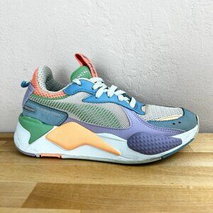 PUMA RS-X Toys Bonnie Blue Multicolor Sneakers Shoes 90s‎ Women's Size 6.5 FLAWS
